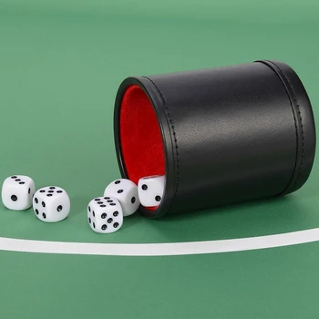 

Clubs Bar Game Casino Gambling PU Leather Mute Pub Dicebox Entertainment KTV Dice Cup Party Supplies Toy Accessories