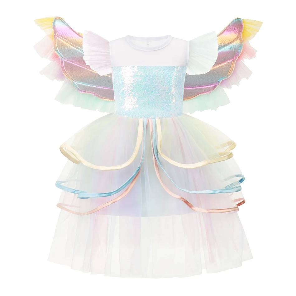 new model children's dress 2022 Fashion New Unicorn Party Girls Dress Christmas Cosplay Costume Kids Dresses Princess Dress Children For 3-10 Years baby dresses Dresses