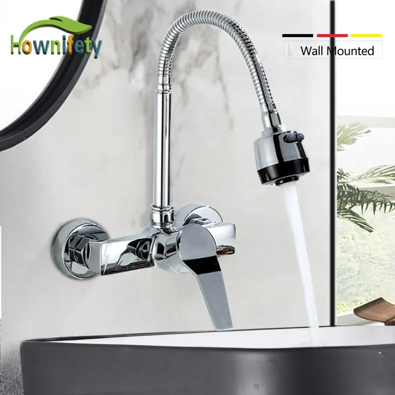 Kitchen Flexible 360° Swivel Sink Basin Faucet Mixer Taps 1 Handle/Hole Chrome 