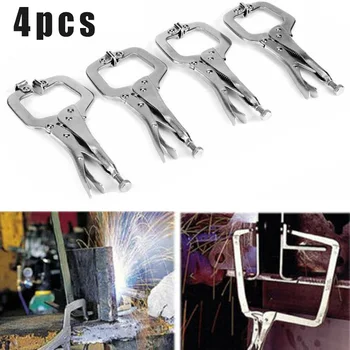

4pcs Locking Pliers Clamp Silver Vise Pads Locking Welding Maintenance