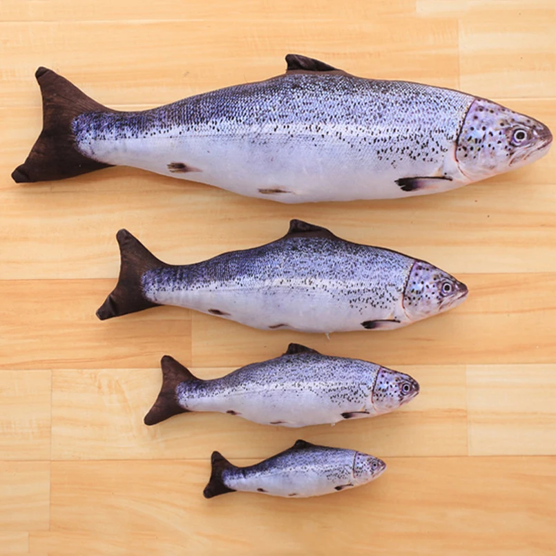 60 см мягкие лососевые настоящие плюшевые игрушки Saury креативные Мандариновые рыбки имитация плюшевых животных лосось Подушка домашний декор игрушка для кошек
