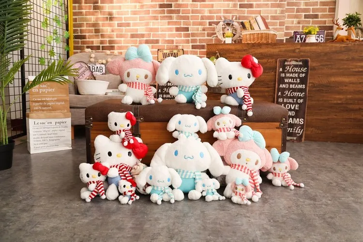Милый шарф hello kitty пудинг собака кукла мягкая игрушка кулон маленький ролл одеяло подарок для девочек