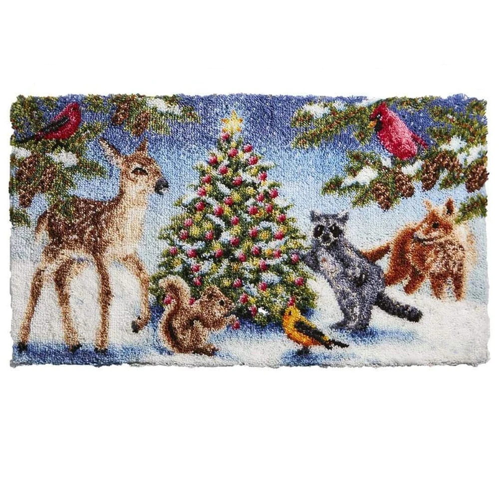 

Latch Hook Kits, Large Latch Hook Rug Kit for Adults Halloween Hat Latch Hook Kits with Printed Canvas Christmas Decoration