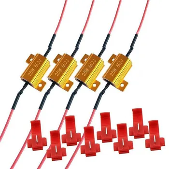 

50W 6 ohm LED Load Resistors yellow aluminum shell steering decoding resistor reverse brake turn signal load resistor
