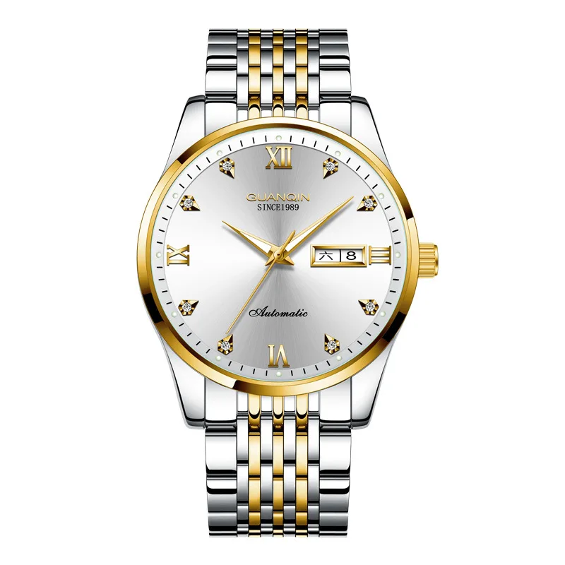 

GUANQIN GJ16140 brand genuine high-grade imported male table automatic mechanical watch business men watch waterproof calendar