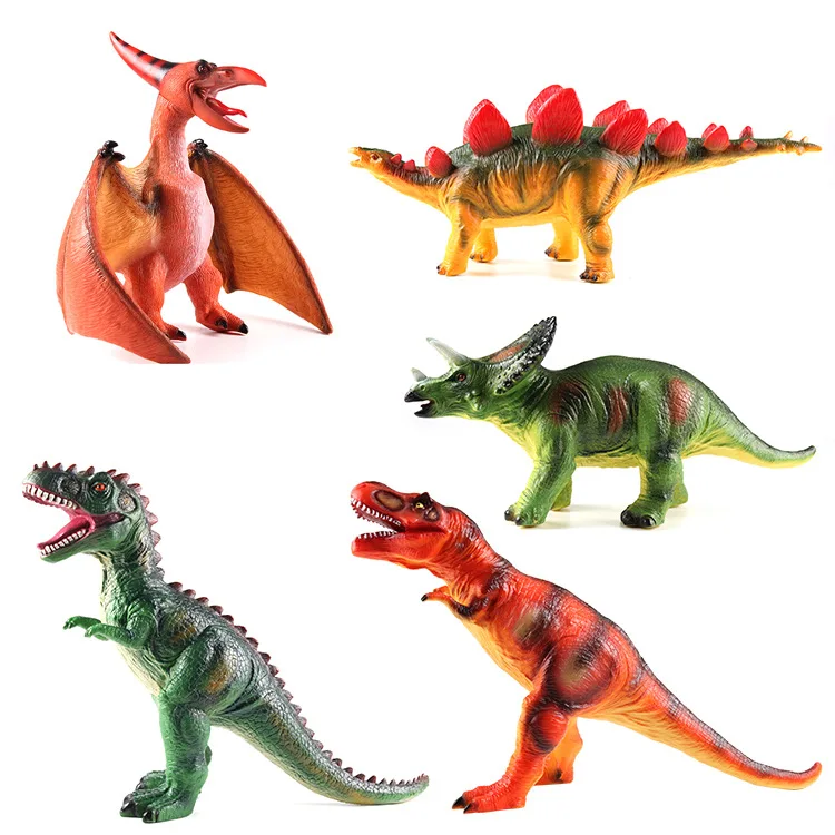 

Extra Large 5-Model Soft Silcone Dinosaur Model Toy T-Rex Stegosaurus Pterosaur Model Ornaments New Year Gift
