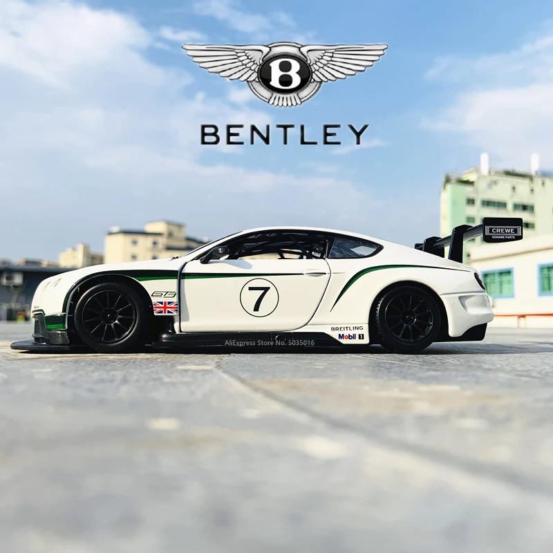 Bburago 1:24 Bentley Continental GT3 модель автомобиля из сплава декоративная коллекция