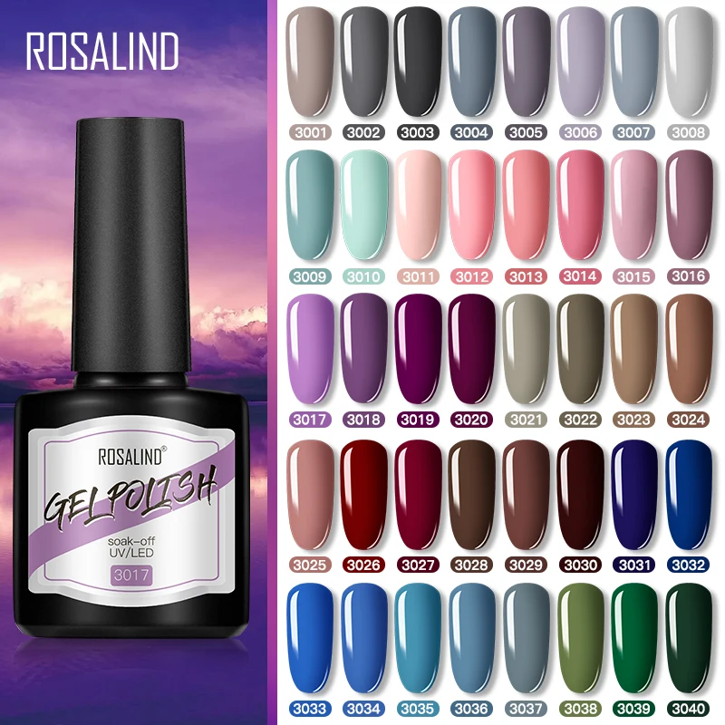 ROSALIND Nail Gel Varnish Hybrid Polish Eerything For Mnicure Art Semi Permanent Base Top Siny coat lacquer | Красота и здоровье