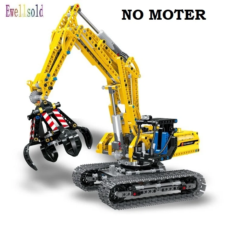NO motor Ewellsold 720pcs 2 in 1 Excavator Compatible L Technic 42006 Truck Model Building Blocks Bricks Boy Birthday Gift Toys For Chi - Цвет: NO motor