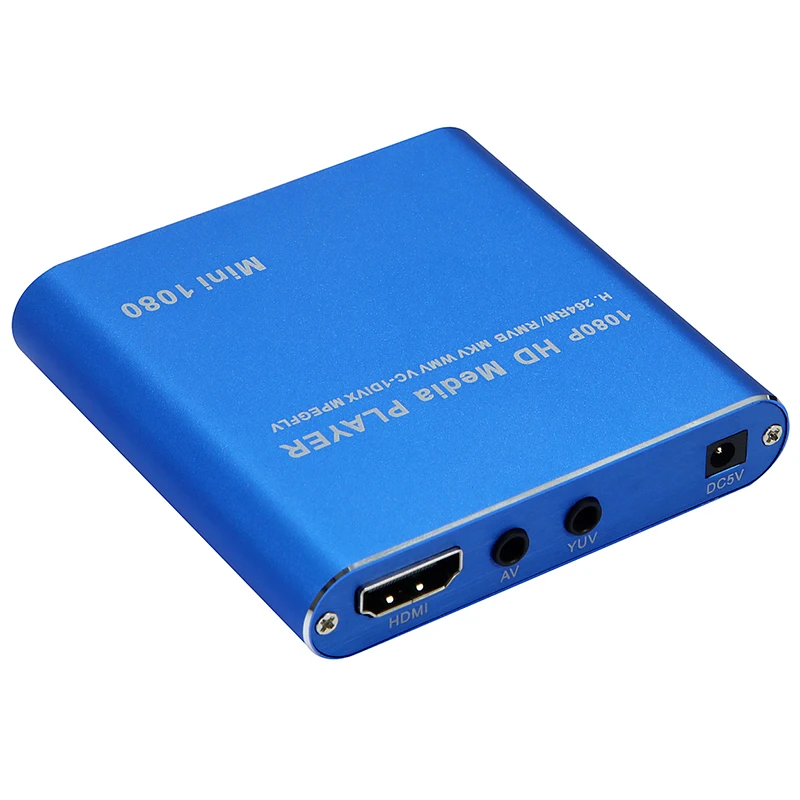  RISE-Us enchufe Mini carro HDD Media Player adaptador Hdmi Av Usb anfitrión con tarjeta Mmc Sd Read