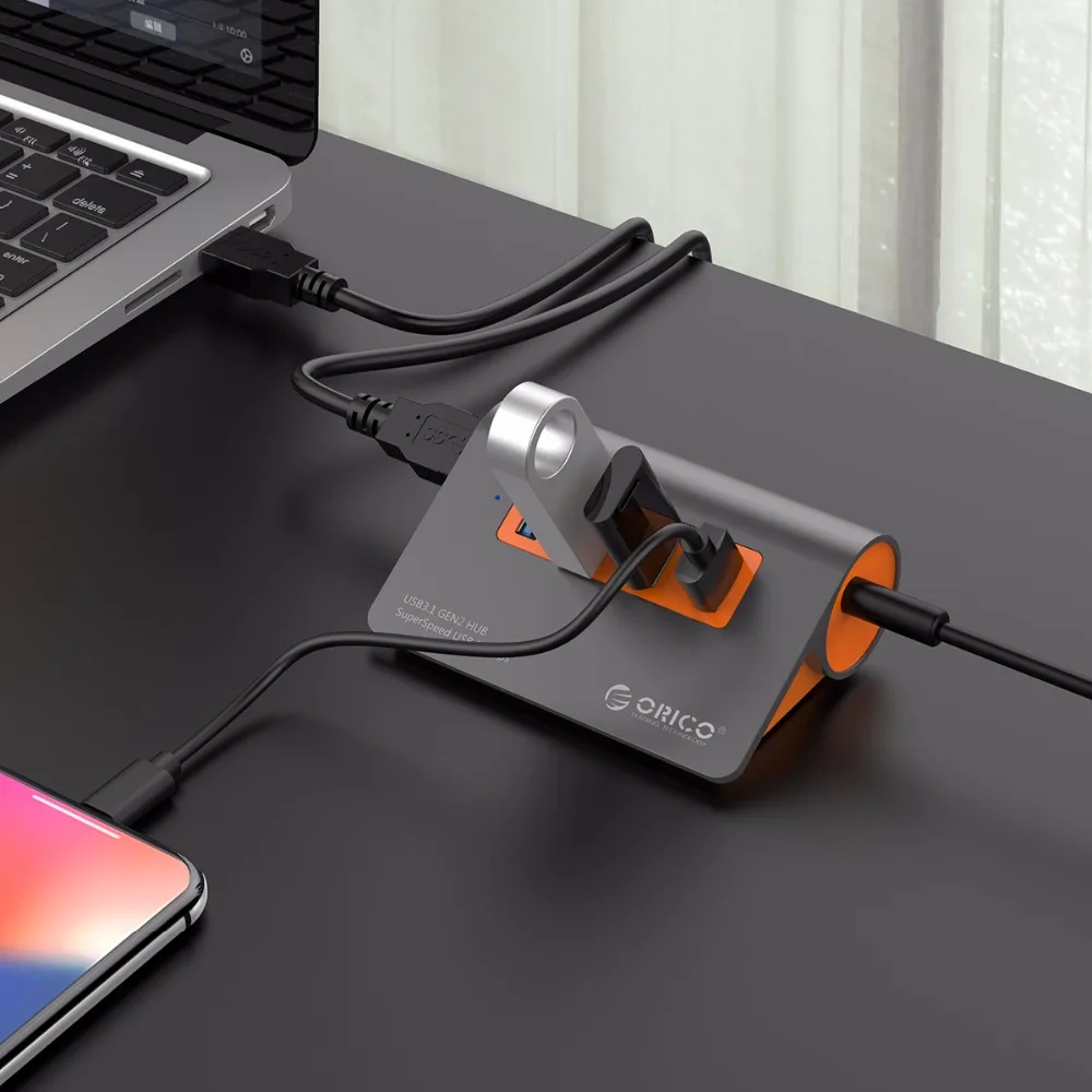 4 порта USB3.1 Gen2 концентратор USB C Gen2 алюминиевый концентратор 10 Гбит/с SuperSpeed с 12 В адаптер питания для Mac Pro для huawei для samsung
