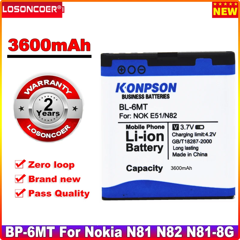 Мобильный телефон Аккумулятор для NOKIA 5610 3600 мАч навигатор 6110 6500 Slide 6720 classic E5 N78 N81 8