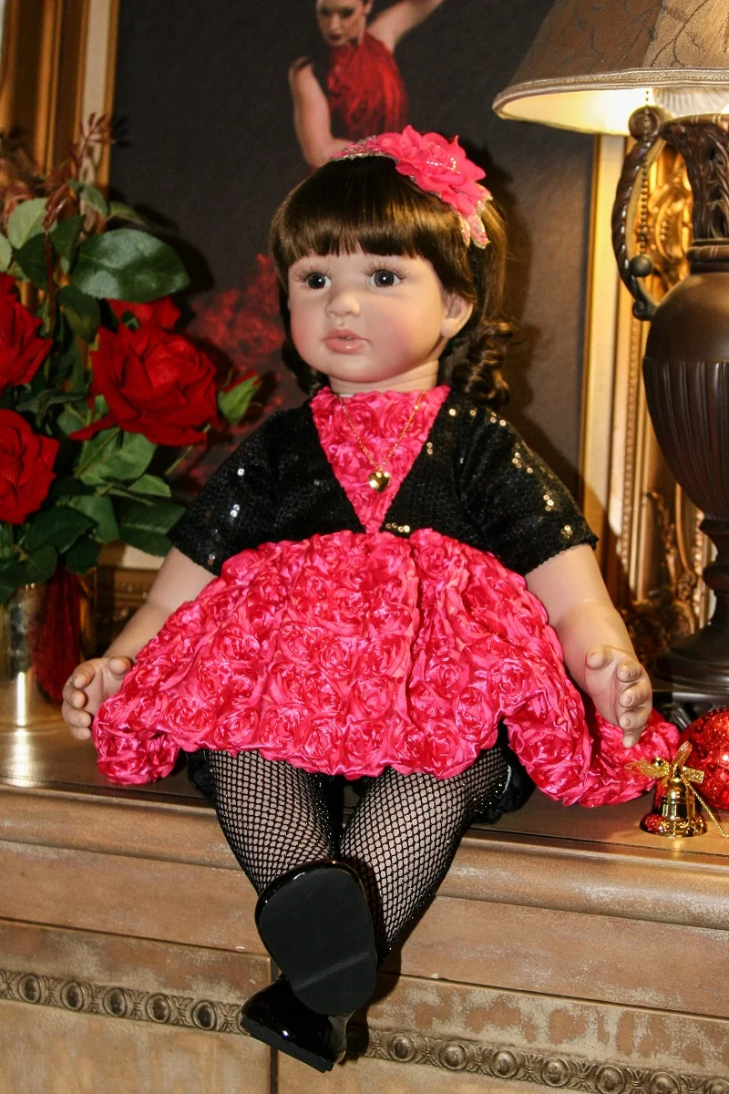 

60cm Silicone Head Arm legs With Clothing Body Lifelike Reborn Baby The Best Vinyl Doll Is Intended For Collectors Deeply Belie