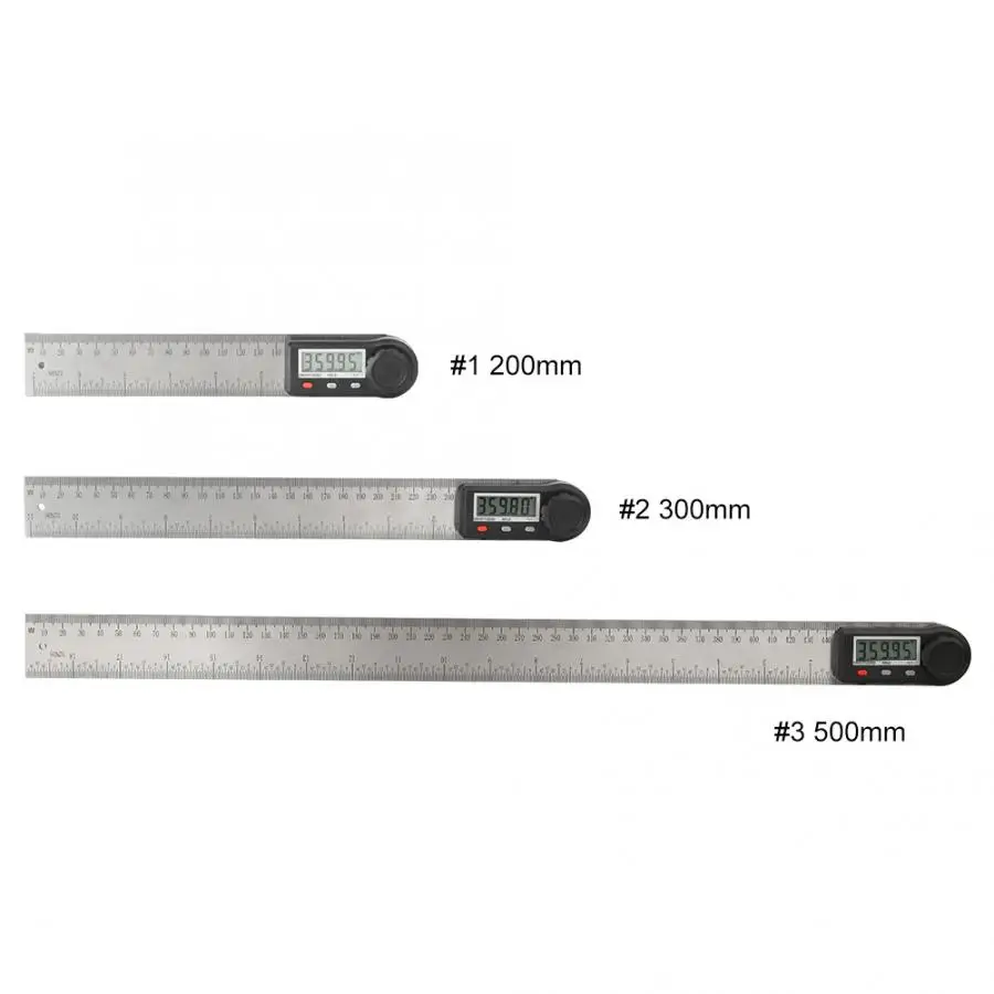 1pc 2-in-1 Electronic Digital Display Angle Meter 0-360 degree Woodworking Ruler Multi-function Protractor | Измерительные