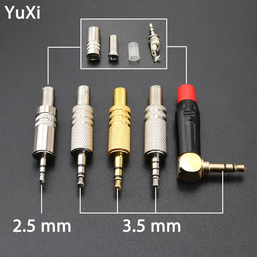 Стереонаушники YuXi 2 5/3 5 мм 1/8 дюймов Штекерный разъем для наушников сделай сам