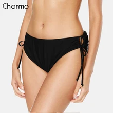 Charmo/женские плавки-бикини с вырезами, однотонные плавки, бандажные плавки