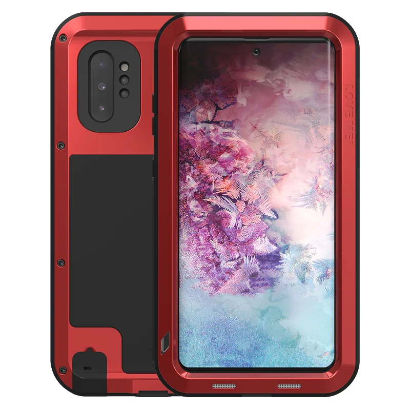 Металлический алюминиевый защитный водонепроницаемый чехол LOVE MEI для samsung Galaxy Note 10 Pro, противоударный чехол для samsung Note 10 Plus, чехол - Цвет: red