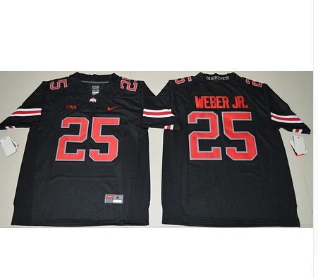 Новое поступление высокое качество Ohio State Buckeyes Mike Weber Jr. 25-Blackout Jersey - Цвет: Бежевый