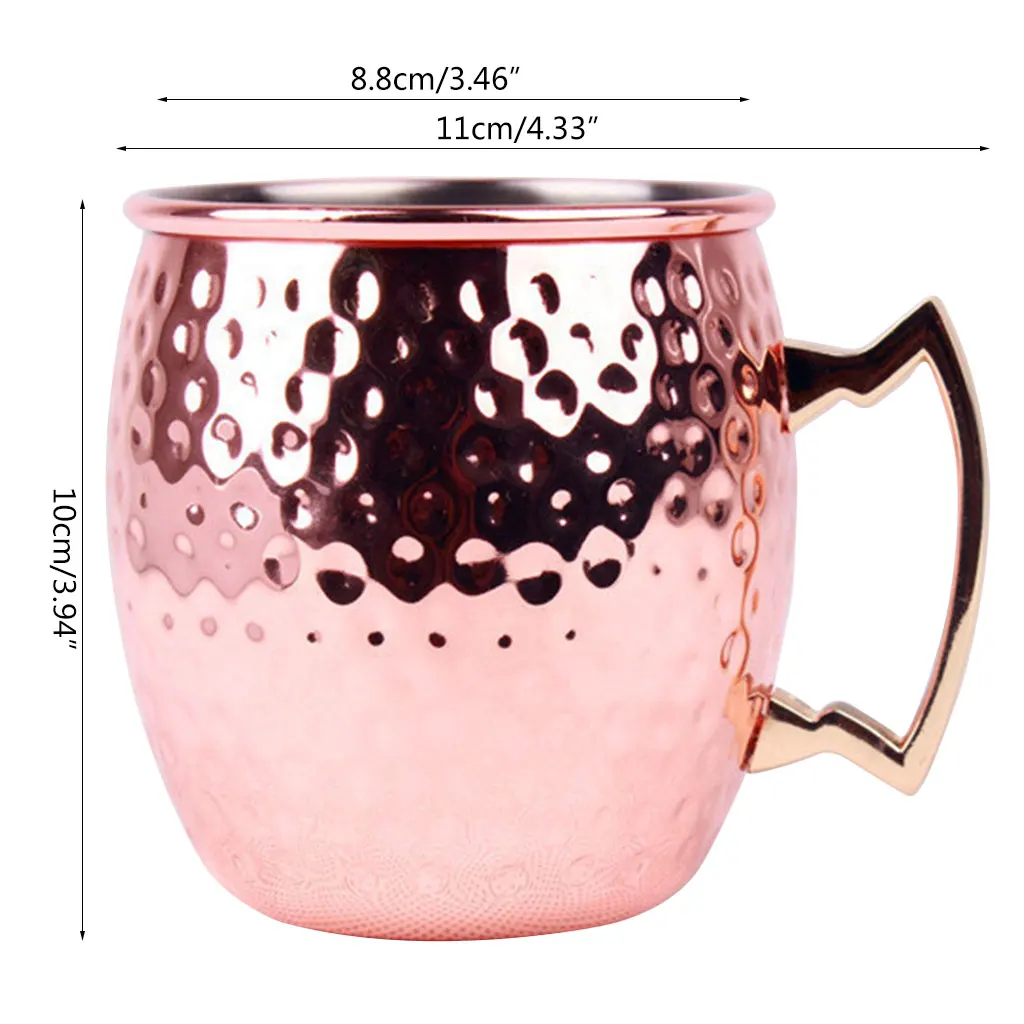 Classic Stainless Steel Cocktail Wine Glasses Whiskey Beer Coffee Mug Cup Kitchen Bar Drinkware 530ml