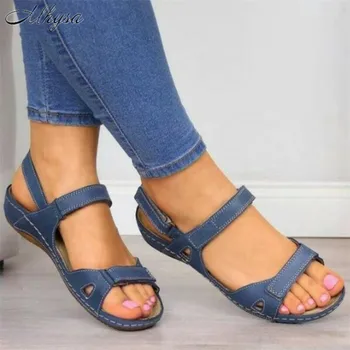 

Mhysa 2020 Women flat sandals summer open toe beach sandals gladiator platform casual ladies shoes large size sandalias mujer