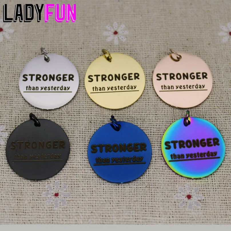 Сильнее чем вчера мотивирующее очарование подвески из нержавеющей стали подарок