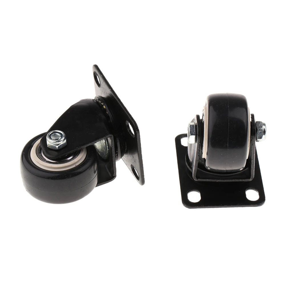 8PC Heavy Duty Swivel Casters Wheels Castor Roller Bearing Wheel Brake Black