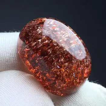 

Natural Red Lepidocrocite Quartz Adjustable Ring Cabochon Super 7 925 Sterling Silver 17*12*8mm Oval Beads Rings AAAA