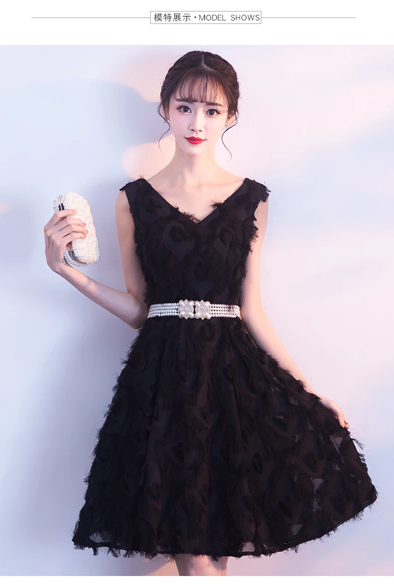 Banquet Evening Gown New Style Elegant Short Slimming Host Annual General Meeting Party Dress Short Skirt Women's