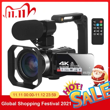 Camaras de Video digitales Cámara de vídeo 4K Ultra HD Vlogging para YouTube, 3,0 pulgadas, 48MP, Zoom Digital 16X con función Wifi, videocámara