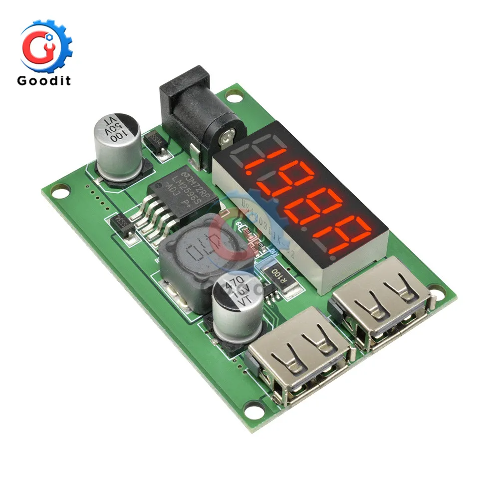 Двойной USB DC-DC 12 V/24 V/36 V 5V 3A модуль ldo понижающего преобразователя вольтметр модуль MAX для Автомобильный держатель для телефона на оборудование для энергоснабжения
