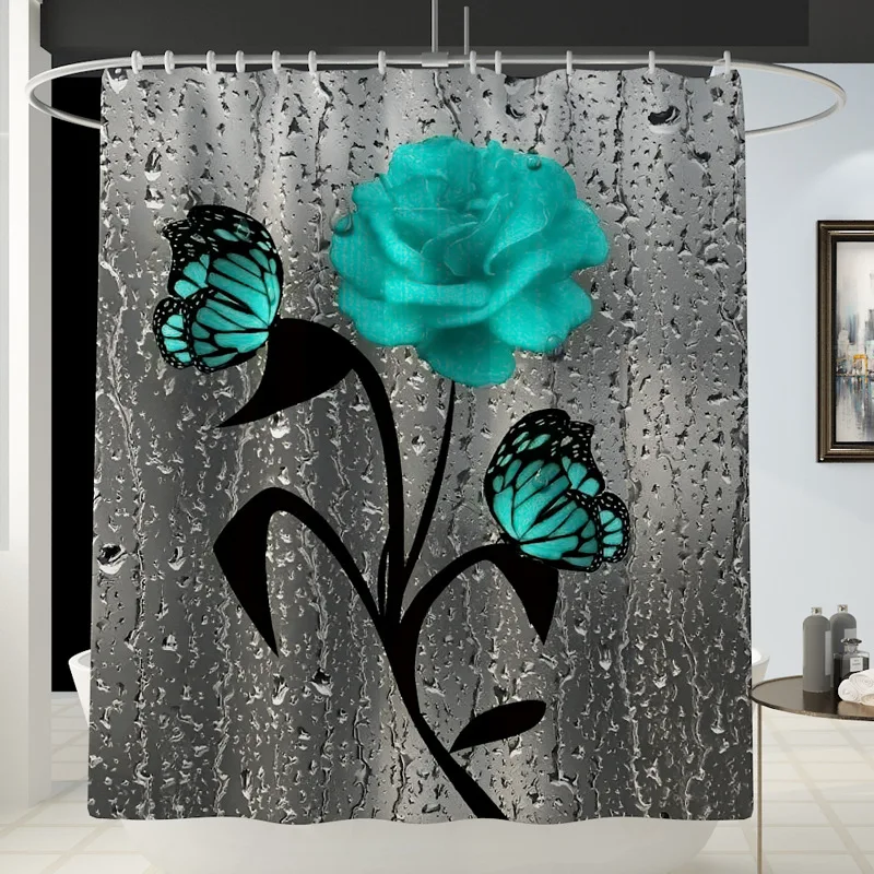 bath mat and shower curtain set