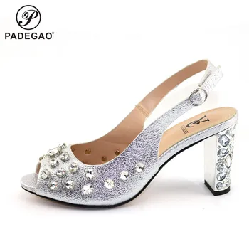 

2020 Elegant Style Italian Women Shoes without Bag To Match Set Italian High Heels Party Shoes For Wedding Dress