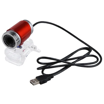 

USB 5.0 Mega Pixel Webcam Camera With Crystal Clip for Laptop PC Red