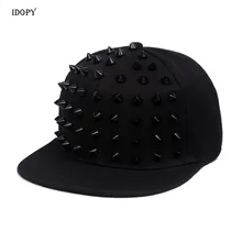 Idopy Мужская Шипованная бейсбольная кепка крутая хип-хоп Ежик Джаз Snapback шип уличный стиль панк шляпа с заклепками