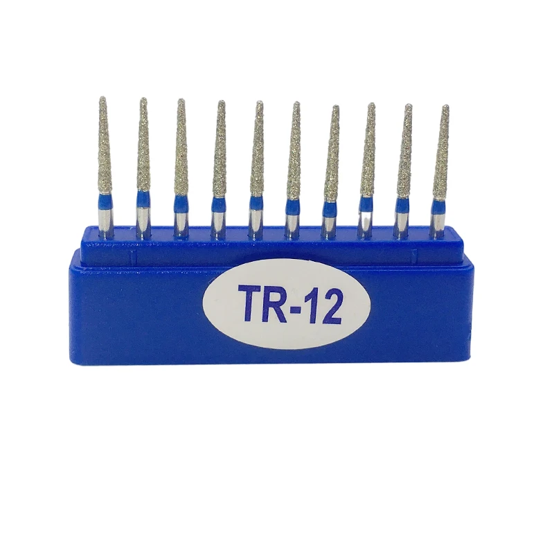 10Pcs/Box Dental Diamond Bur FG High Speed Burs TR SERIES for Teeth Polishing 1.6mm