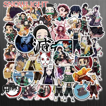 

50pcs/set Demon Slayer: Kimetsu no Yaiba Anime Sticker Stickers PVC Graffiti Stickers Suitcase Luggage Guitar For Children Toys