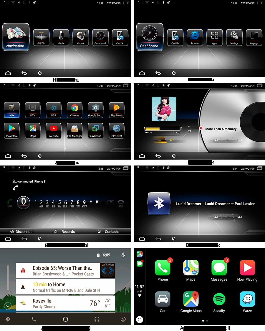 Perfect Android 9 Car DVD player GPS Navigation For Mecerdes Benz C-W204 2007-2011 Auto Radio stereo player multimedia screen head unit 6