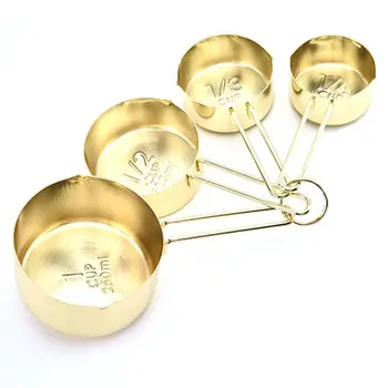 

9pcs Nordic Stainless Steel Measuring Cups and Spoons Set Teaspoon Coffee Sugar Scoop Cake Baking Kitchen Measuring Tool