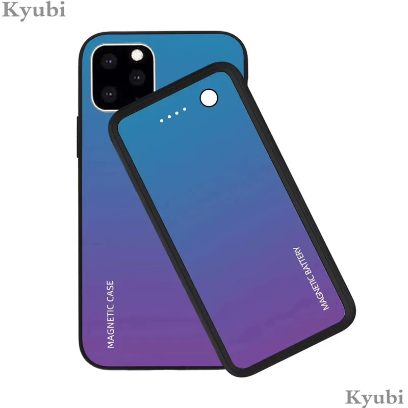 

5000mah external hybrid battery case for iphone 11 Pro potable magnetic wireless battery charging for iphone 11 Pro 2 in 1