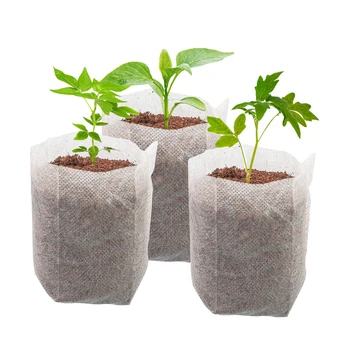 

600PCs/set Flat Fabric Nursery Grow Bags Biodegradable Growing Bags Eco-friendly Ventilate Plant Root Protection Bags