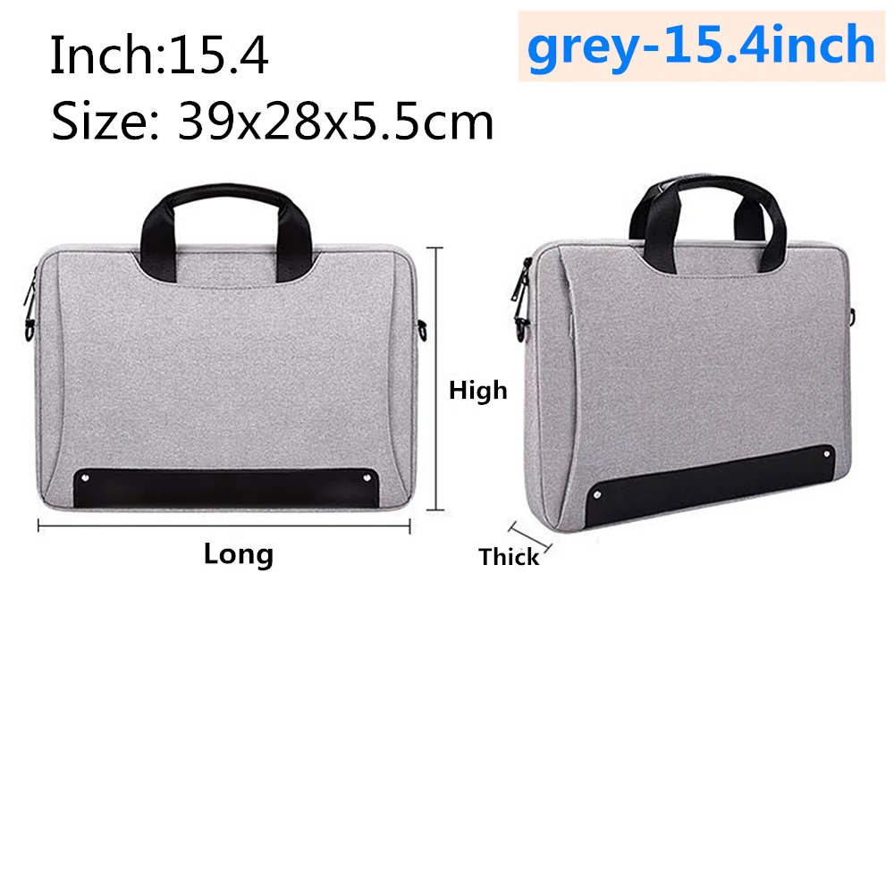 grey-15.4inch Водонепроницаемая сумка для ноутбука 13,3 14,1 15 15,6 дюймов сумка на плечо для ноутбука защитный чехол - Цвет: grey-15.4inch