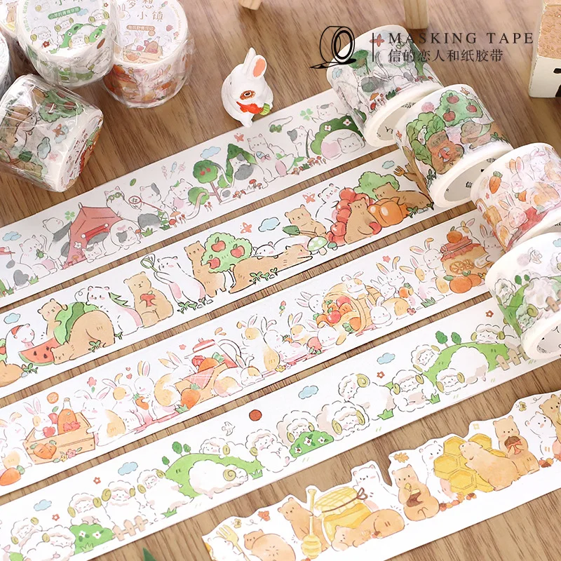

1pcs/1lot Masking Tapes Dream town Cute animals Decorative Adhesive Scrapbooking DIY Paper Japanese Stickers 3M