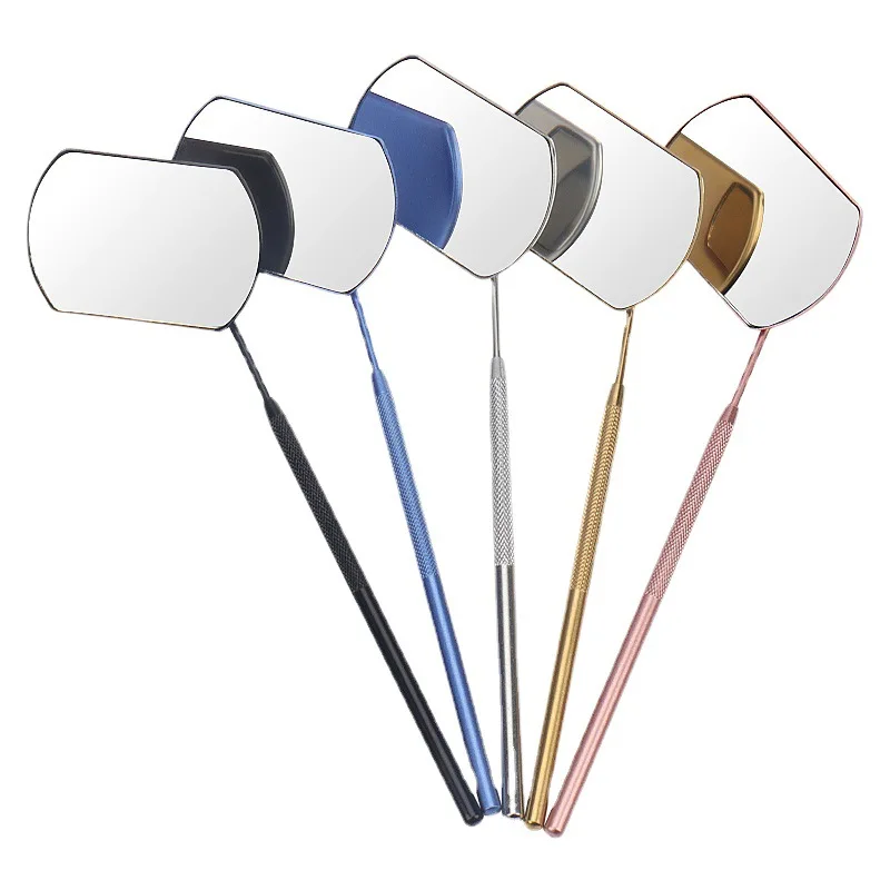 1PC Lash Mirror Eyelash Inspection Mirror Lash Extension Supplies Stainless Steel Handle Beauty