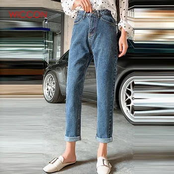 

2020 New Plus Size Women Jeans Harem Ankle-Length Pants Coated High Waist Mom Boyfriend Jeans Women Casual Street