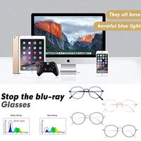 Lunettes anti-lumière bleue pour femmes et hommes, lunettes classiques à monture métallique, lunettes d'ordinateur de bureau, lunettes bloquant les rayons bleus, mode 5