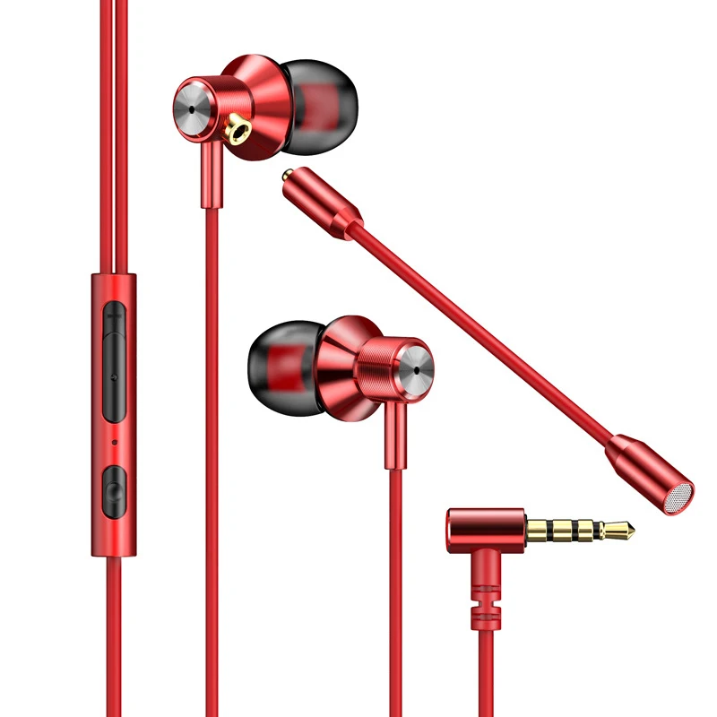 Game Video Game Host Earphone Dual Wheat Metal In Ear Remote Headphone Wired Headset With Microphone Gaming Computer Earpiece
