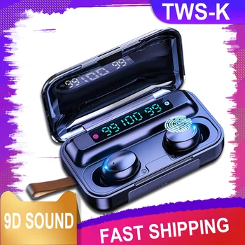 

Wireless Earphones Bluetooth V5.0 TWS Wireless Bluetooth Headphones LED Display With Power Bank Headsets With Microphone