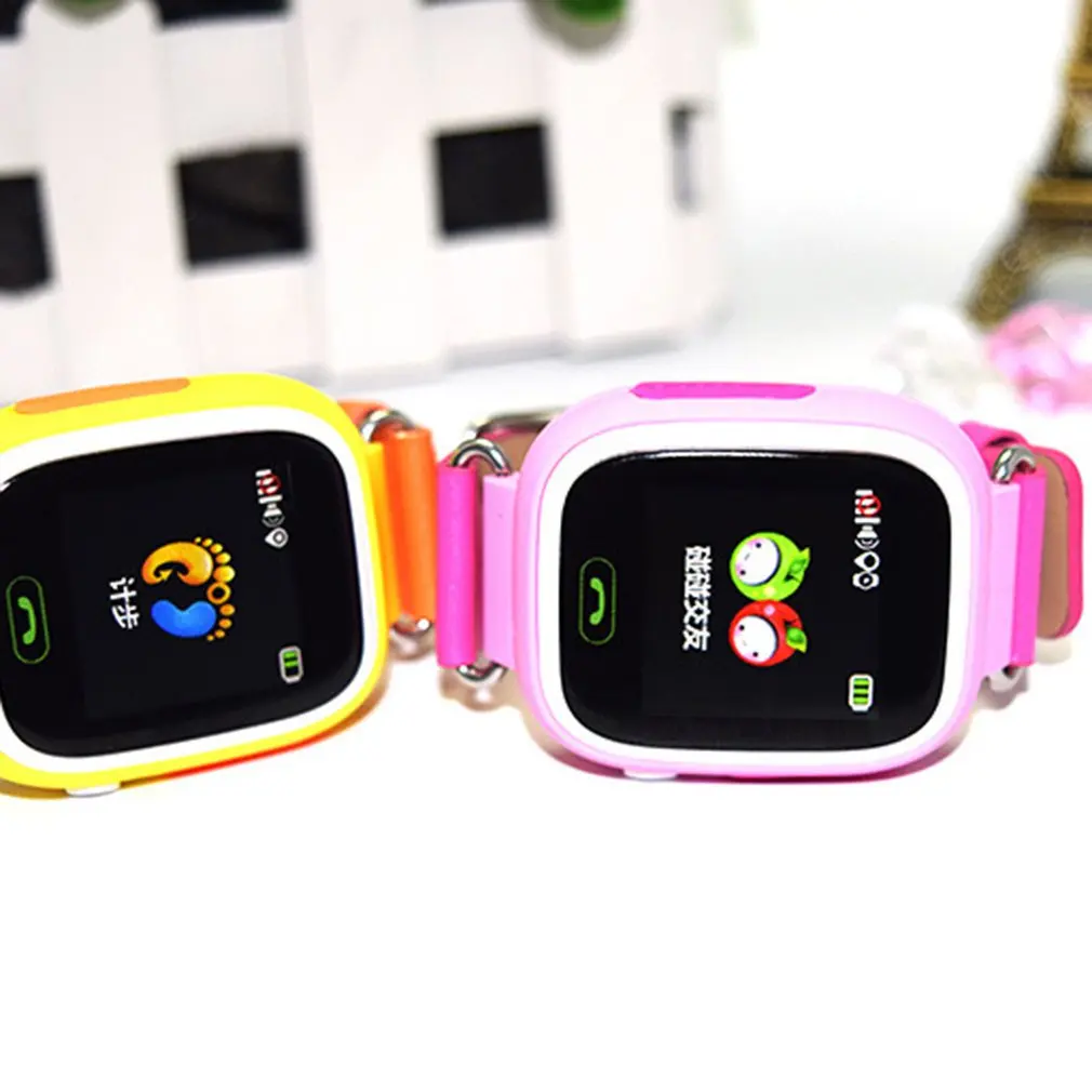 Q90 Smart Child Watch Color Screen GPS Wifi Tracker SOS Call Anti Lost Monitor Phone Call Wristwatch for Kids GIFTS 2019
