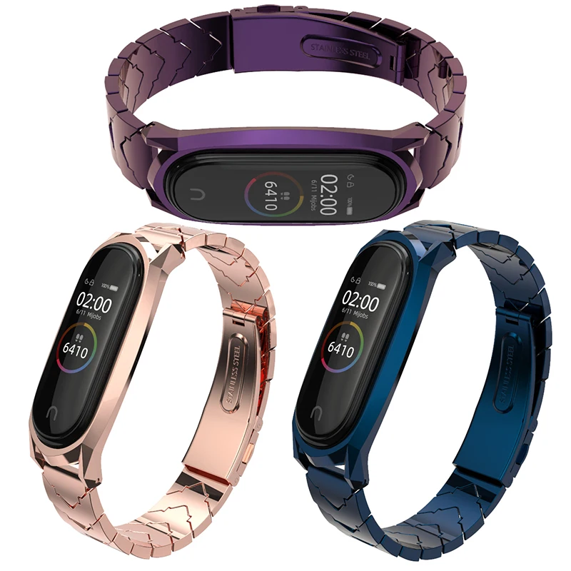 Металлический браслет Mijobs для Xiaomi Mi Band 4 ремешок с v образным вырезом из
