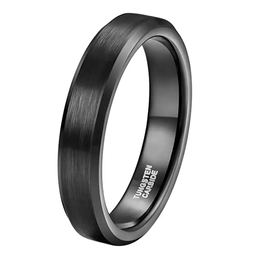 

Wedding Engagement 4mm Tungsten Carbide Band Ring Men Women Finger Jewelry Gift